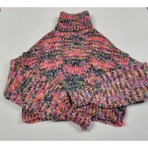 Wild Fable Multicolor Cropped Knit Turtleneck Sweater Women's Size XS